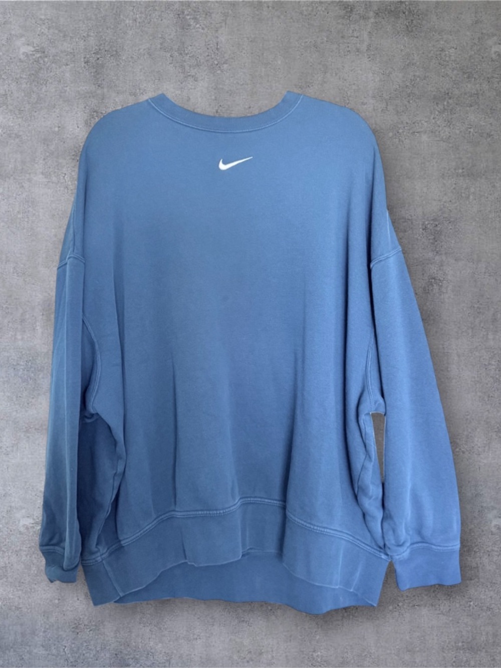 Nike Oversized Crewneck Sweatshirt Blue Swoosh Size Medium